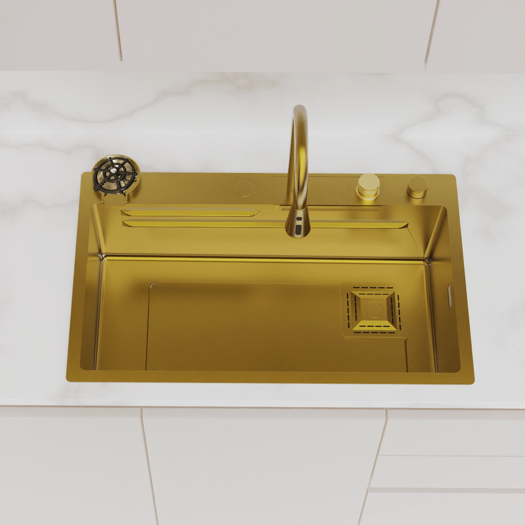 Şelale Tasarımlı Akıllı Eviye As 3541 75×45 cm Gold